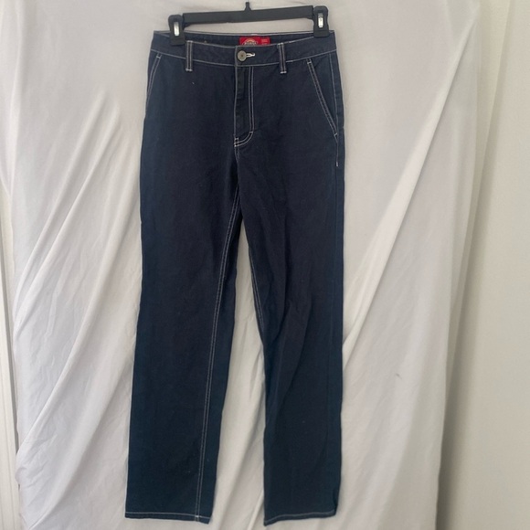 Blue dickies with white exposed stitching size 0/24 - Picture 1 of 6